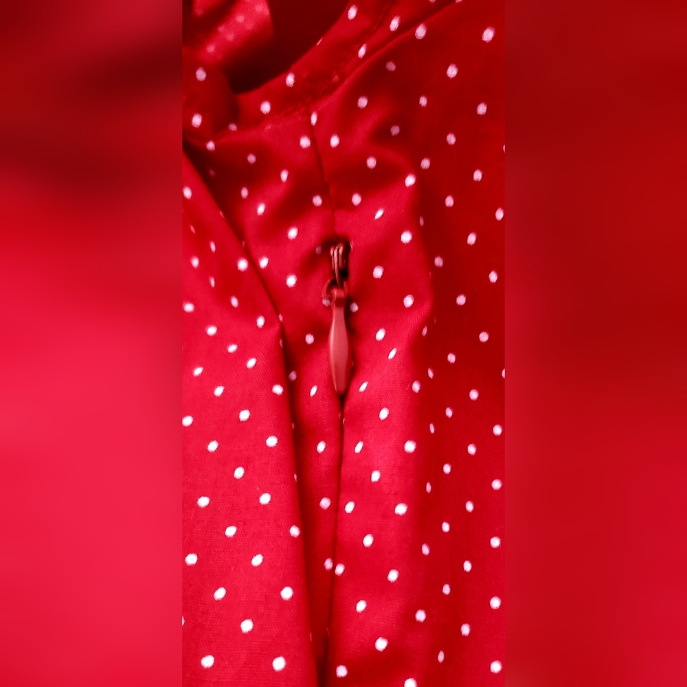 Ruby Rox Red 2-Button Retro Pin-Up Midi Dress - Picture 5 of 14